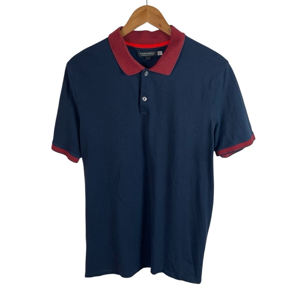 PO303 Men’s Banana Republic Performance Pique Knit Polo Shirt L